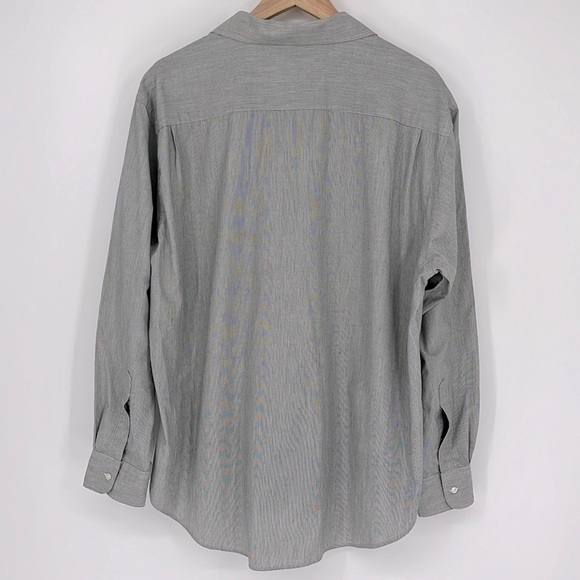 Yves Saint Laurent Long Sleeve Button Front Dress Shirt Gray 17.5 34-35 - Picture 8 of 9